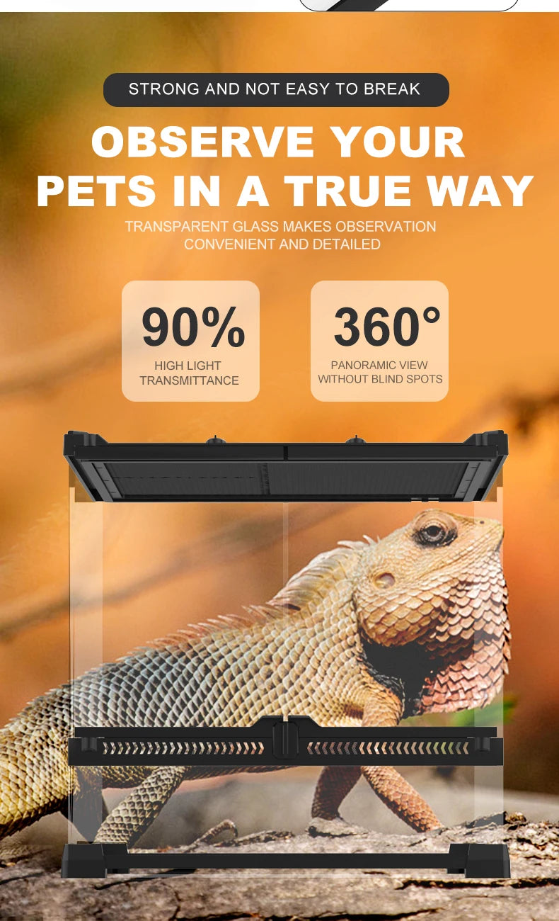 Best Tempered Glass Pet Reptile Enclosure Terrarium Glass Containers Paludarium Tank For Pets