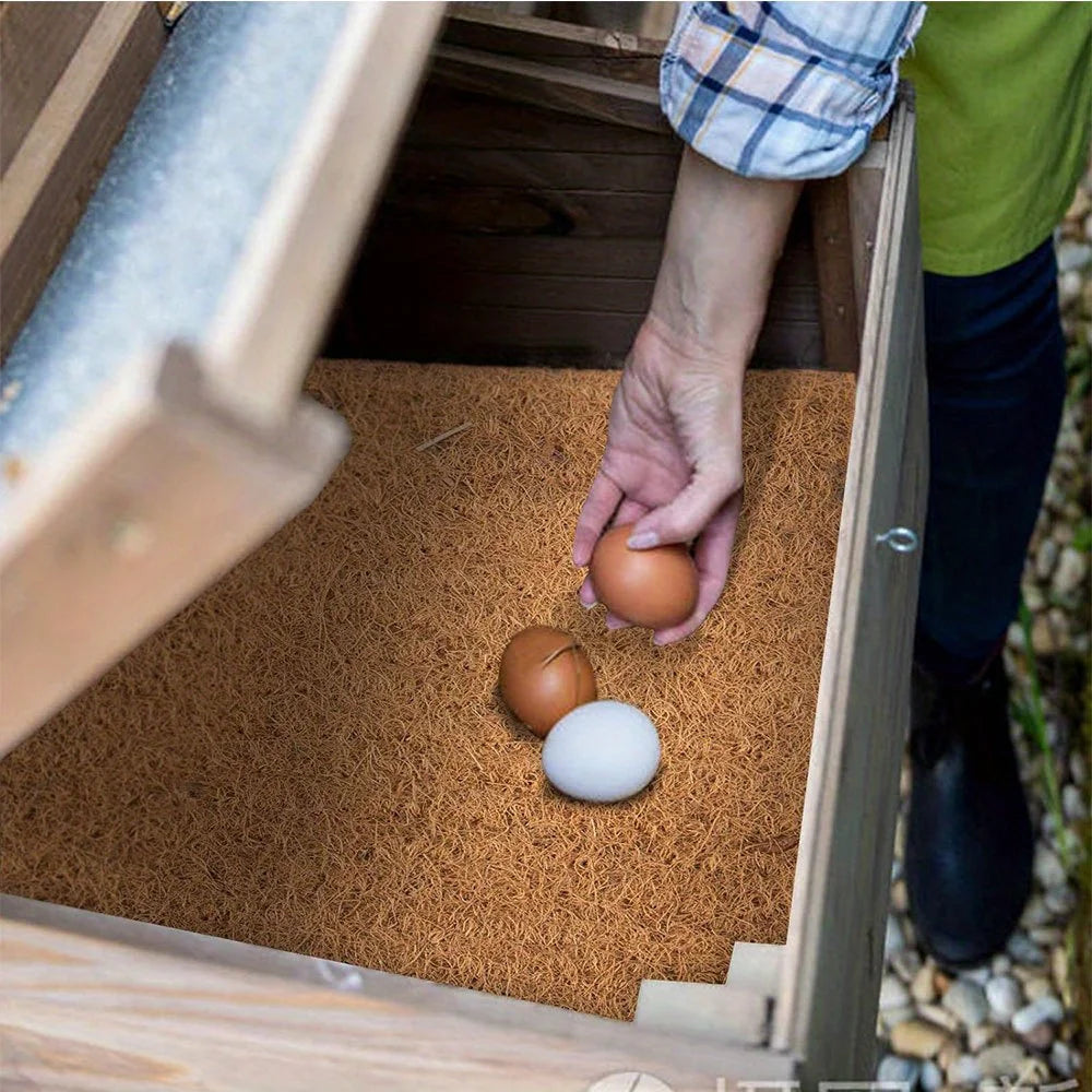 Chicken Coop Nest Eco-Friendly Coconut Coir & Palm Fiber Chicken Nesting Pads - Reusable Hens Bedding Mats for Egg Layinga