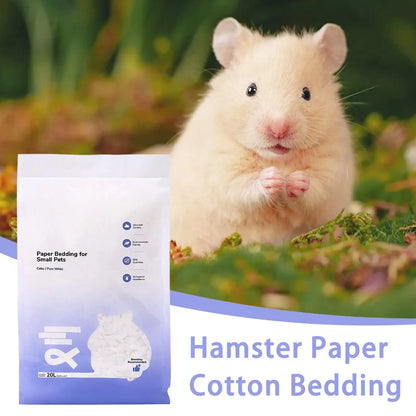 Small Animal Bedding Hamster Paper Cotton Bedding Odor Control Water Absorption Cage Decoration Rabbits Supplies for Outdoor
