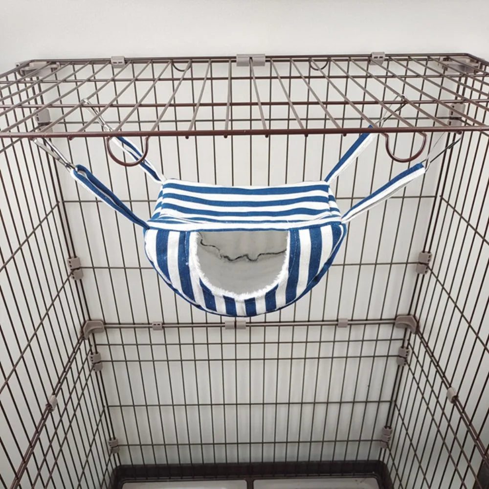 2025 Hanging Ferret Hammock Cage Printed with Hooks Hamster Hammock Ferret Warm Bed For Guinea Pig Hideout Mouse