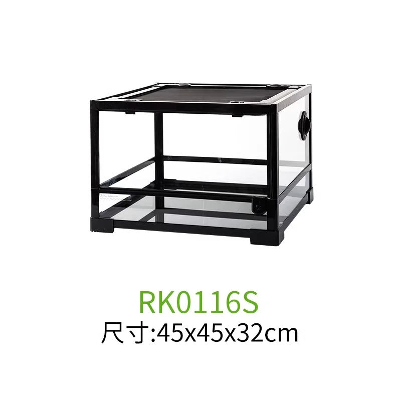 Detachable Glass Climbing Pet Breeding Box for Lizard Tortoise Snake Tree Frog Hamster,Multi Purpose Reptile Small Animal Tank