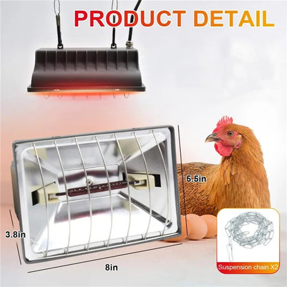 Poultry Heating Lamp 250W Constant Temperature Reptiles Animals Chicken Coop Heater Lamps Pet Heating Breeding Equipment