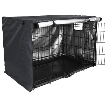 Dog Crates Cover for 24in/30in/36in/43in Wire Dog Cage Durable Waterproof Oxford-Fabric with 2 Door Indoor/Outdoor 87HA