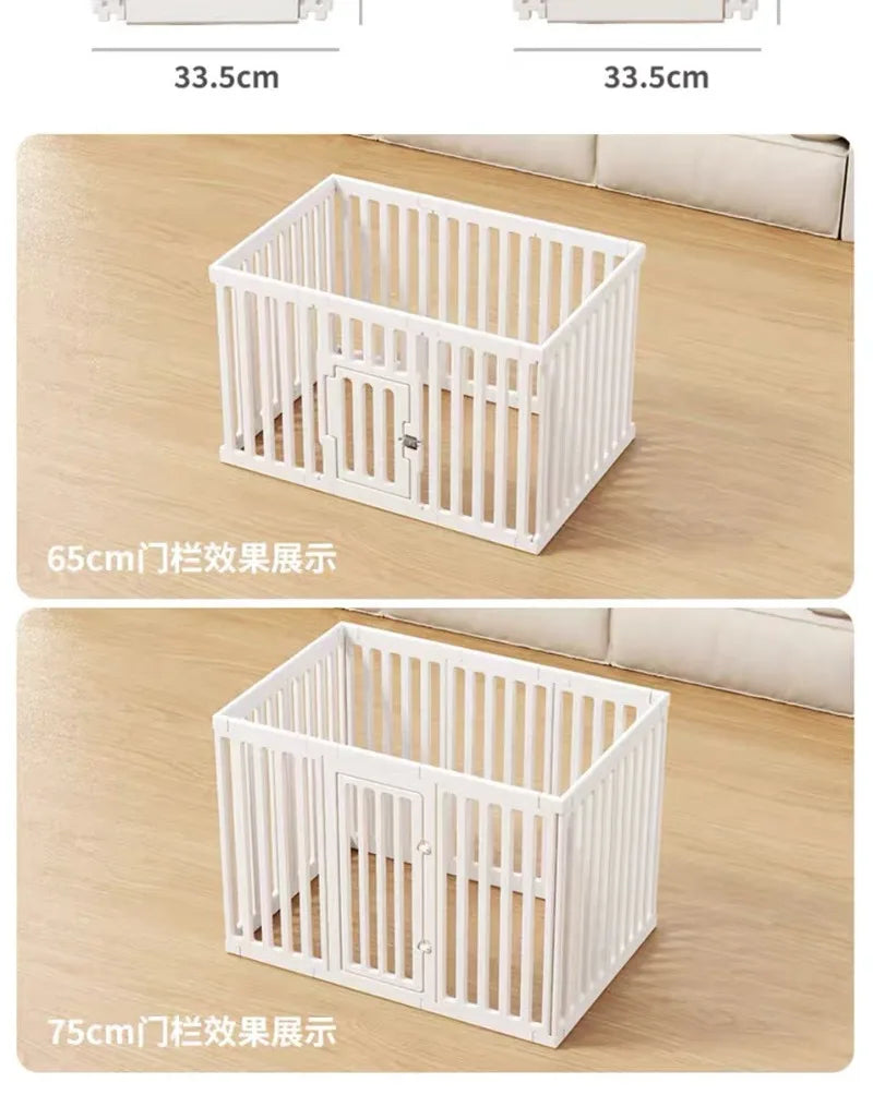 Indoor Outdoor Dog Enclosure Plastic Modular Pet Guardrail with Top Cage Pet Home Products Ventilation Accessories Dog Fences