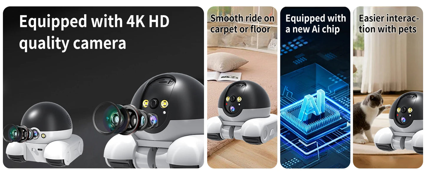 Pet Surveillance Cam era | 360° Robot Came ra,Baby Pet Camer a, Bidirectional Dialogue,Motion Detection,Dog/Cat/Baby/Elderly