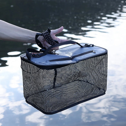Sougayilang Foldable Fishing Cage Net Fish Carp Bait Cage Shrimp Basket Fish Crayfish Lobsters Catcher Tank Trap Mesh Network