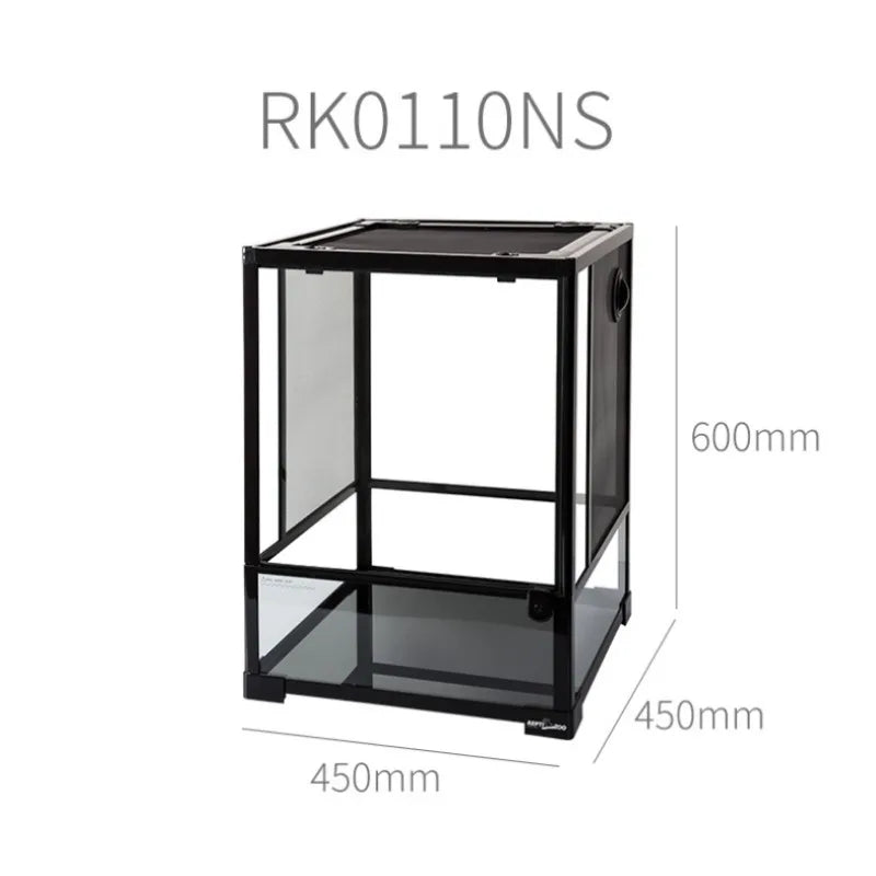 Black Vertical Small Glass Reptile Terrarium/tank/aquarium Bearded Dragon Lizard Cage Tropical Rainforest Ecological Landscape