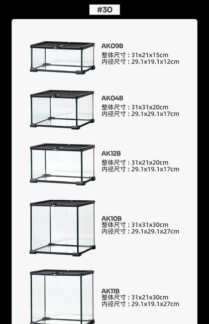 Rainforest Glass Terrarium for Reptiles Snake Tree Frog Bearded Dragon Lizard Gecko Spider Habitat Tank with Decorations