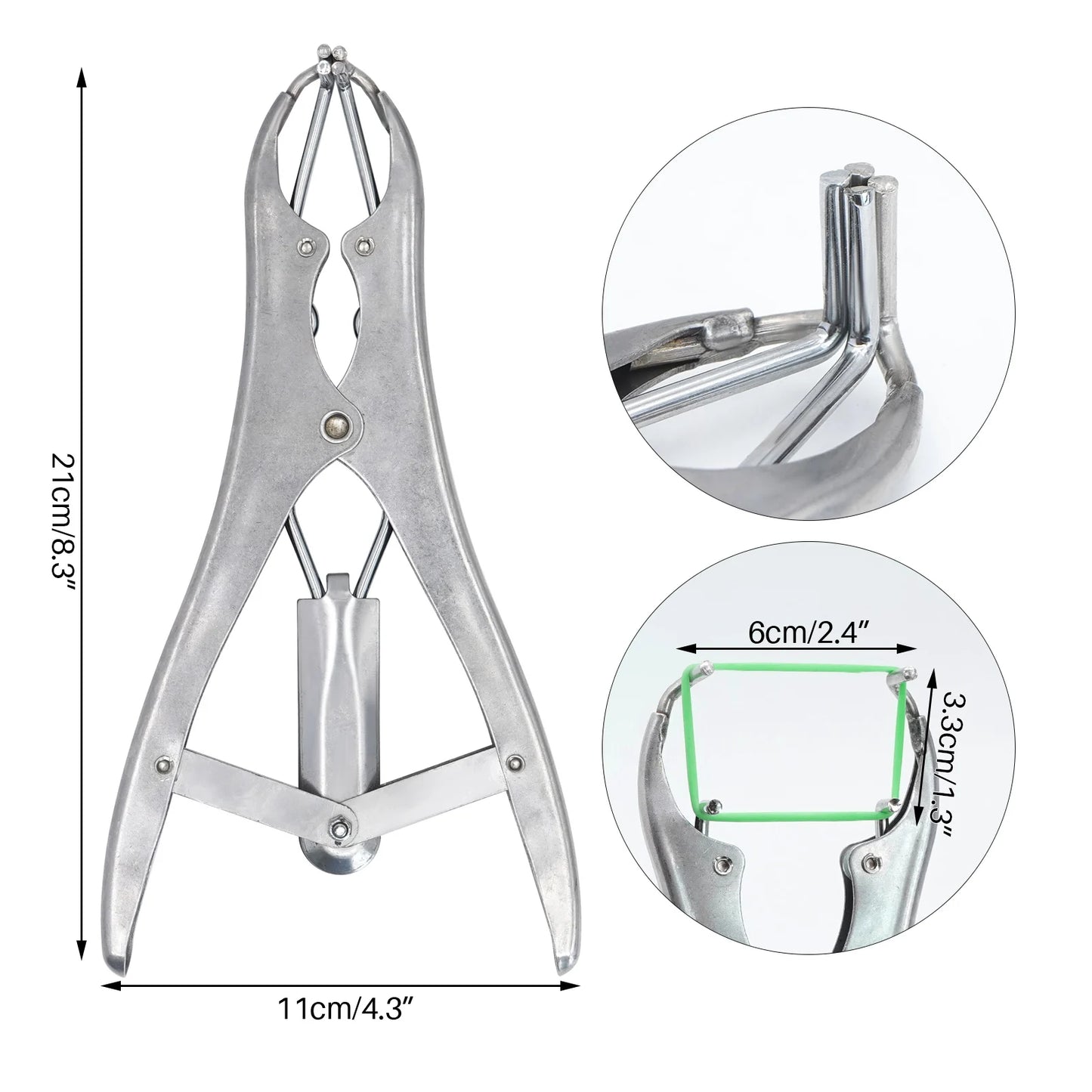 Stainless Steel Sheep Broken Tail Castration Forceps Expansion Clamp Elasticity Rubber Castration Rings Farm Animal Bloodless