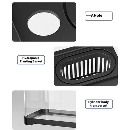 Aquarium Starter Kit LED Fish Tank Kit With Decoration Accessories Dust-proof Underwater Landscape Decoration for Desktop Living
