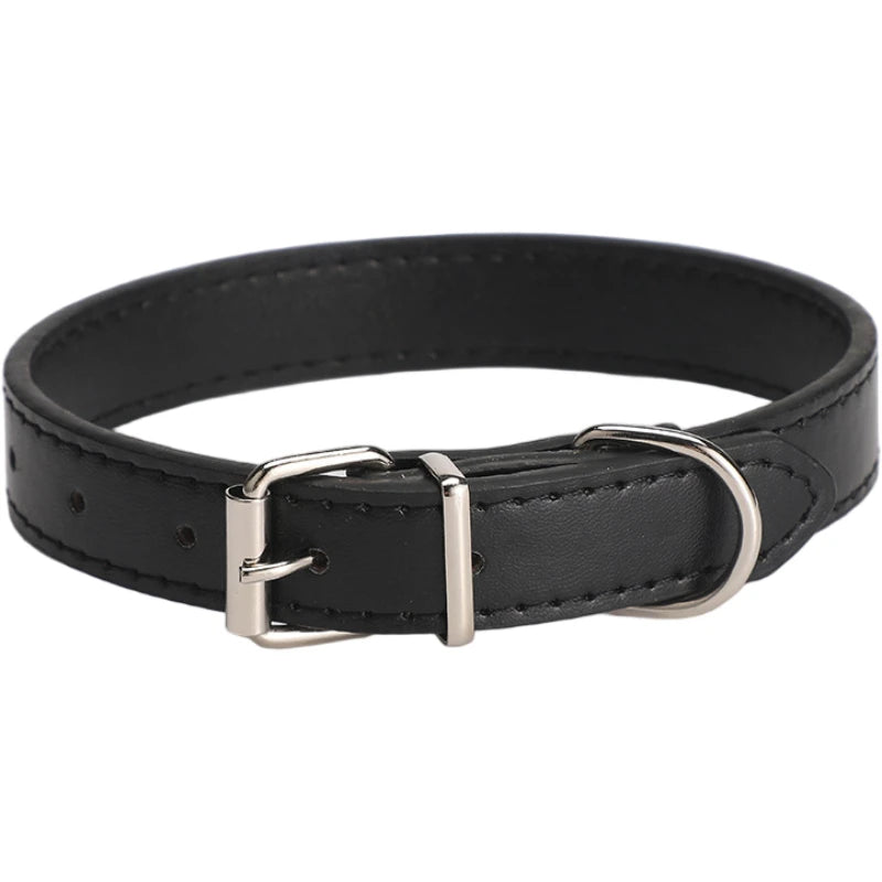 Leather Dog Cat Collar Soft Solid PU Collar For Small Medium Big Dogs Adjustable Puppy Neck Strap Colorful Cute Kitten Necklace