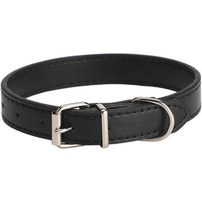 Leather Dog Cat Collar Soft Solid PU Collar For Small Medium Big Dogs Adjustable Puppy Neck Strap Colorful Cute Kitten Necklace