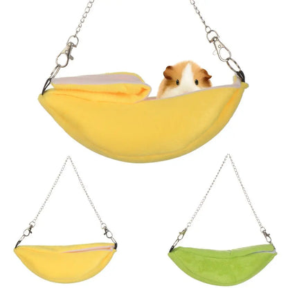 Banana Shape Hamster Hammock Rat Hanging Beds House Small Animal Cage Squirrel Guinea Pig Banana Style Plush