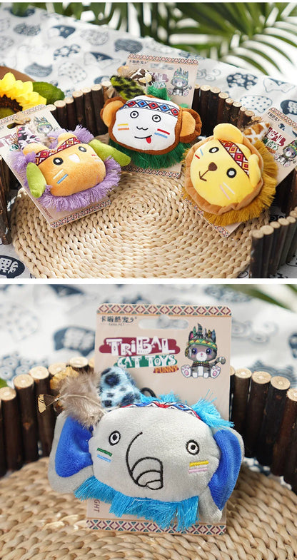 Cat Toys with Catnip, Plush Fringe Feather Toys for Boredom Relief, Chewing & Teething, Interactive Kitten Toys