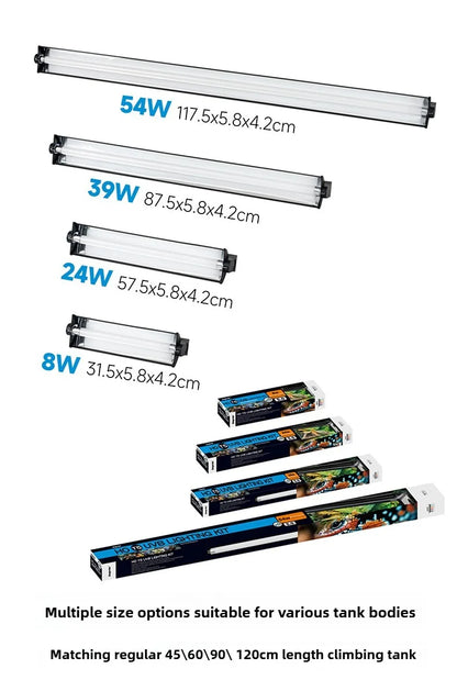 T5 Reptile Light Fixture 8W Reptile Terrarium Hood 5.0/10.0 UVB Light Bulb Fluorescent Tube for Bearded Dragon Lizards Tortoises