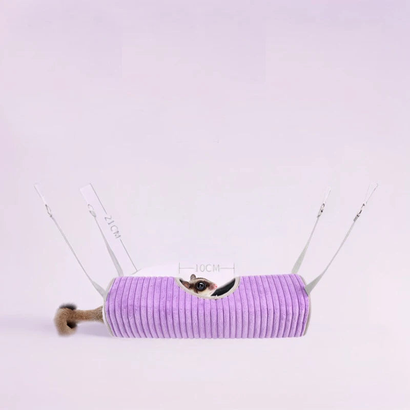 Hamster Tunnel Hammock Thickened Plush Cotton Nest Ferret Squirrel Winter Warm Hanging Cage Pet Nest Small Animals Products