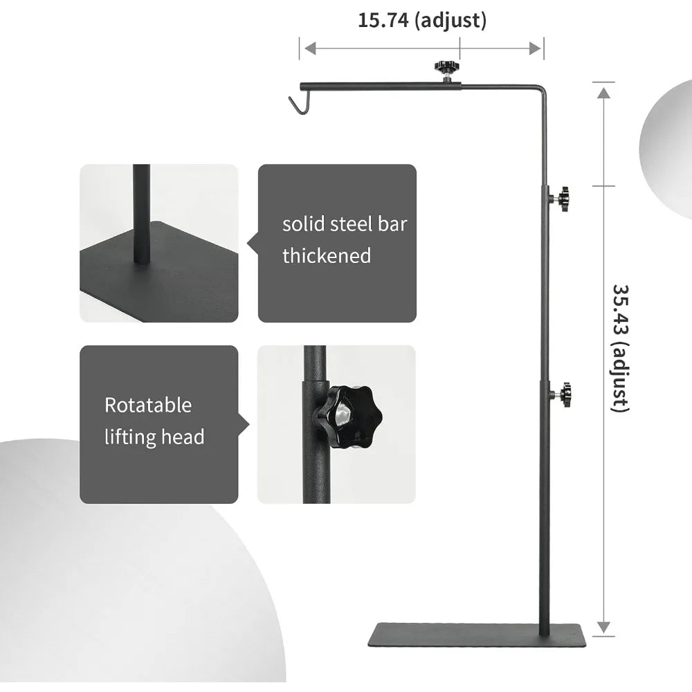 Reptile Lamp Stand Adjustable Floor Light Holder Stand Land Bracket Metal Lamp Stand Support for Glass Terrarium Heating Light