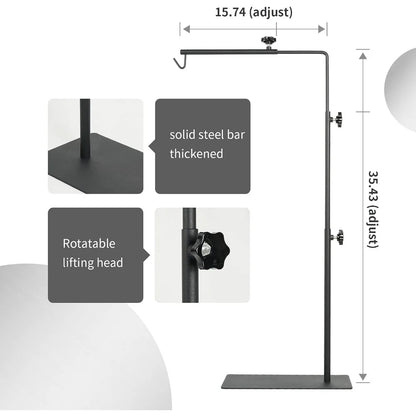 Reptile Lamp Stand Adjustable Floor Light Holder Stand Land Bracket Metal Lamp Stand Support for Glass Terrarium Heating Light