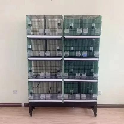 New Arrival Factory Wholesale Big Breeding Cage For Sale Multilayer Movable Splice Love Bird Cage With Roller Base