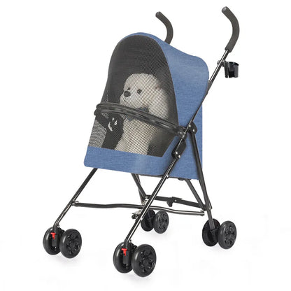 Load Bearing 20kg Small Foldable Pet Stroller for Going Out, Cat Dog Cart, Teddy Cart Lightweight Type Pet Stroller High-quality