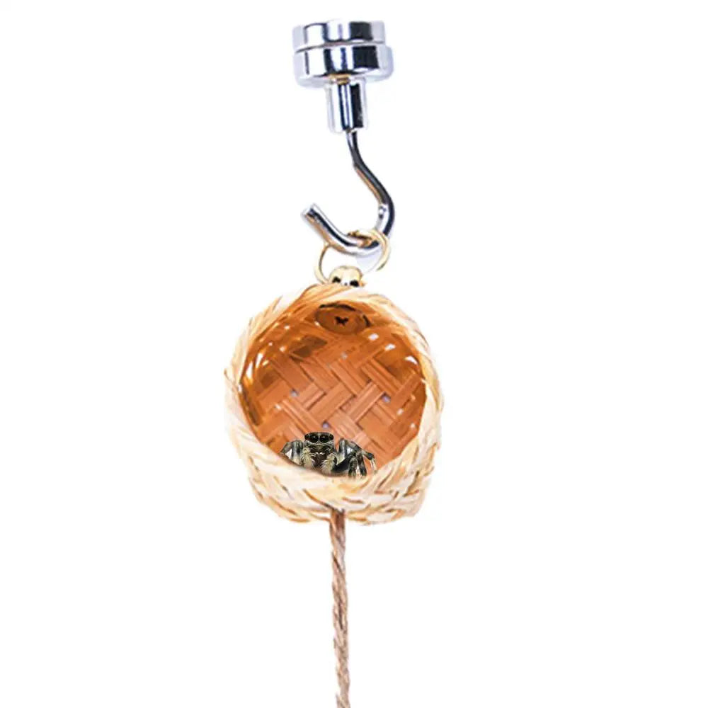 Magnetic Jumping Spider Hideawa y Pet Spider Habitat with Climbing Rope Decorative Small Pet House Shelter Space for Home Garden