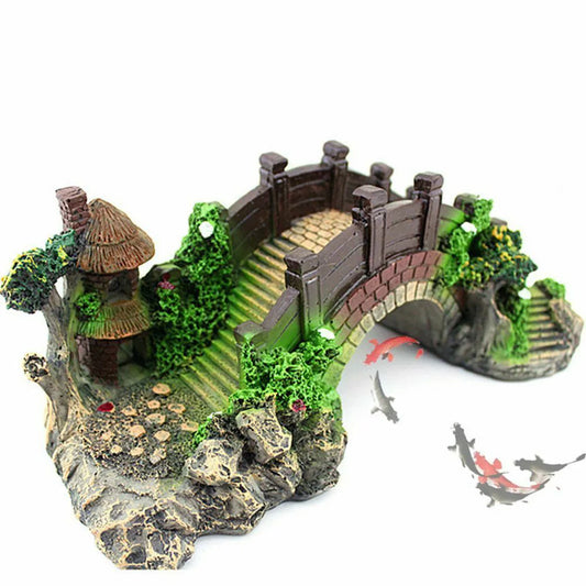 Aquarium Accessories Arbor Tree Plant Fake Landscaping Fish Tank Ornament Artificial Bridge Rockery Resin Aquarium Ornaments