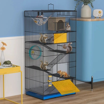 ‌Jumbo Hedgehog Sugar Glider Cage - Reinforced Escape-Proof Habitat, Chew-Resistant Large Base for Rats Hamsters