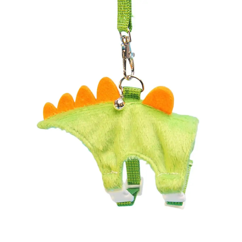 Adjustable Ferret Drawstring Vest  With Bell Pet Outdoor Walking Rope Bunny Harness Harness Vest Dinosaur Design Pet Accessories