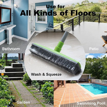 Pet Hair Rubber Broom Floor Brush for Carpet Dog Hair Remover Silicone Broom  Househeld Cleaning Squeegee Adjustable Long Handle