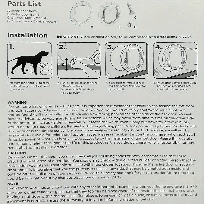 4 Way Locking Cat Doors Cat Flap Door 4 Way Locking Cat Doors Small Pet Door for Cats Small Dogs Puppy Access Hole