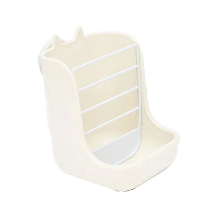 Hanging Rabbit Cage Bowl Anti Scratching Frame Rack 2 in 1 Food Trough Large Capacity Fixable Grass Feeding Rack Bunny