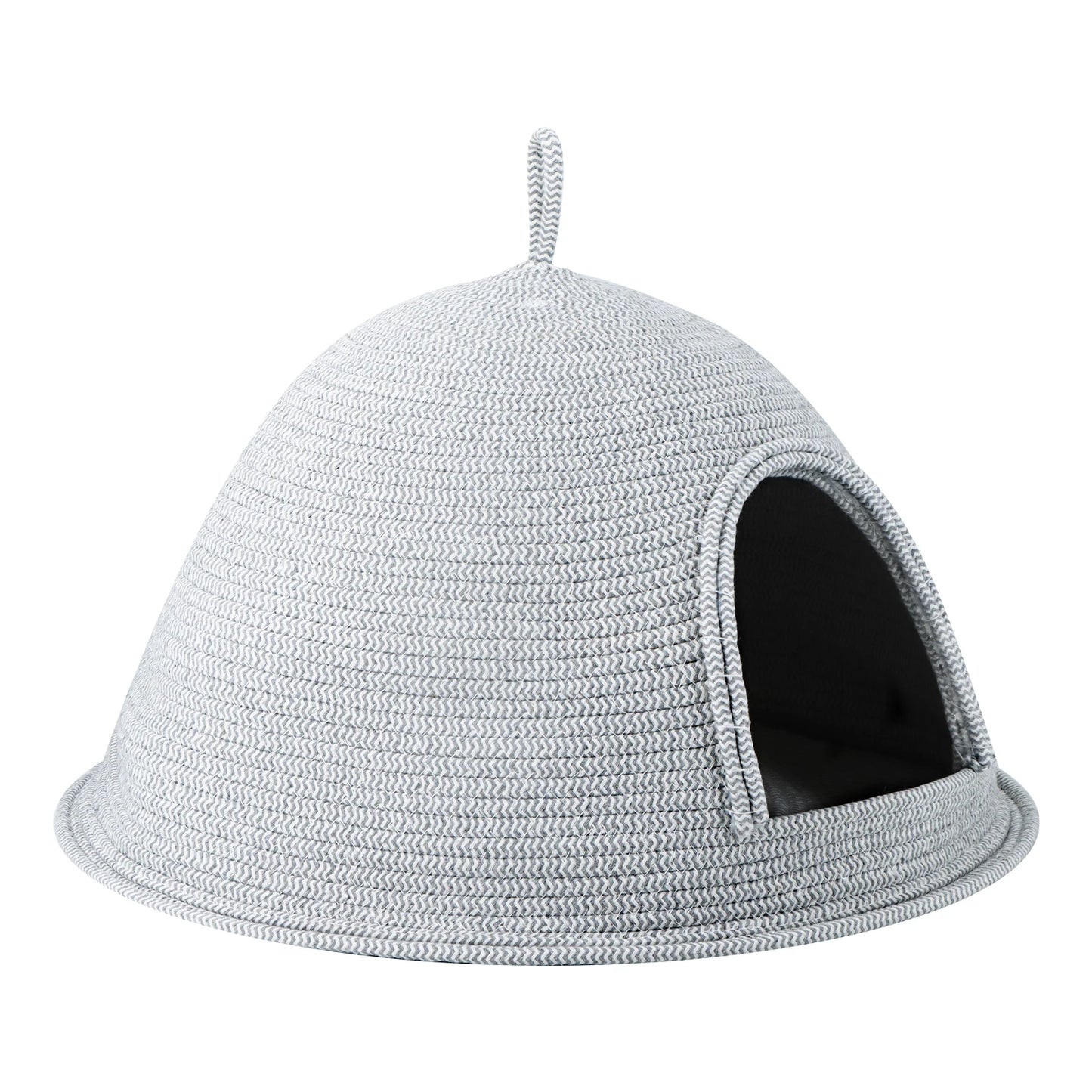 Cat Bed Scratcher Linen-cotton Weaving Kitten Cat Nests Pet Kittens Puppy Semi Enclosed Warm Safe Sleeping Bed with Handle
