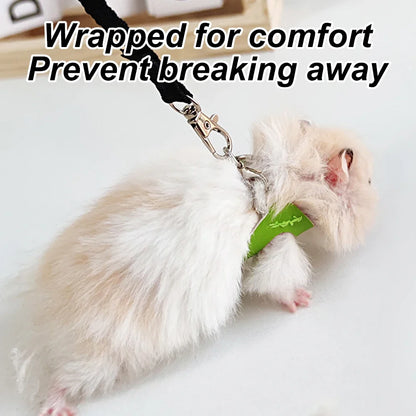4 Pcs /set Sugar Quoll Harness + Leash Set Escape-Proof Adjustable Collar for Pet Small Animals Hamsters Sugar Gliders Squirrels