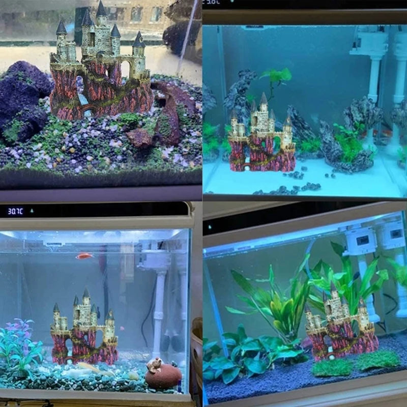 Aquarium Decoration Antique Castle Safe for Freshwater and Saltwater Fish Tank