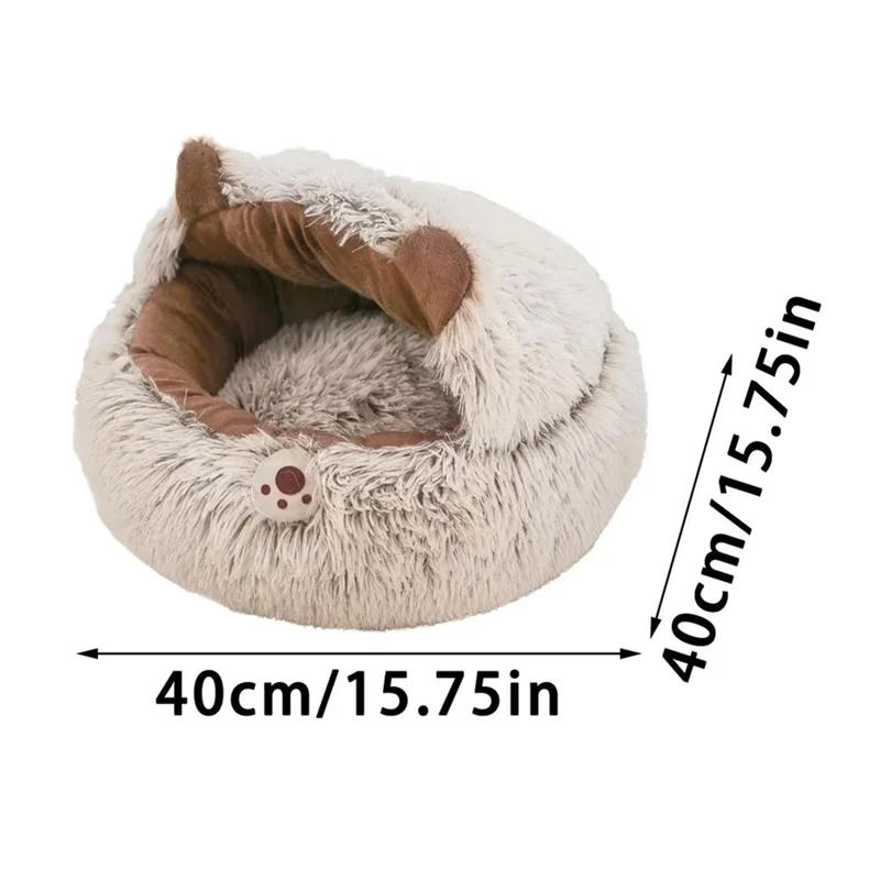 AA81-Cat Bed Cave Covered Cat Nest Small Dog Bed Warm Anti-Slip Nest Pet Supplies For Winter Animal Kitten Puppy Balcony