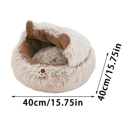 AA81-Cat Bed Cave Covered Cat Nest Small Dog Bed Warm Anti-Slip Nest Pet Supplies For Winter Animal Kitten Puppy Balcony