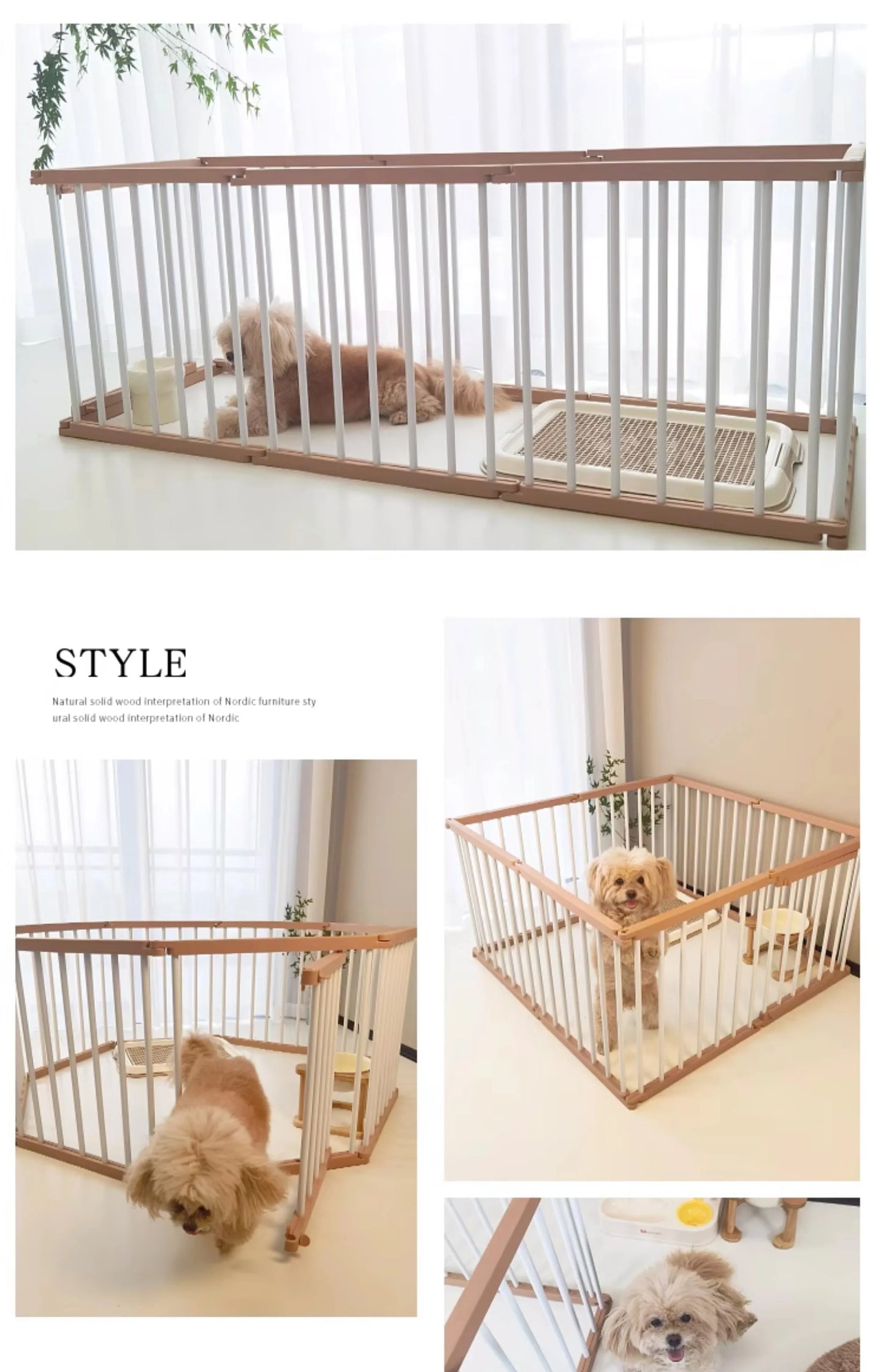 Dog Cage Strong and Durable Smooth Dogs Pets Indoor Fence Anti-rust Dog Fences Creative Design Easy Install Pet Product Supplies
