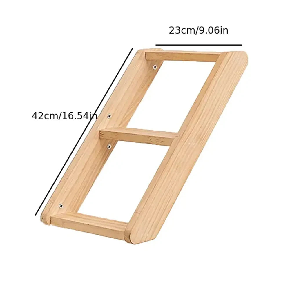 Wall Mounted Cat Tree with Sisal Scratching Post, Climbing Ladder, Jumping Platform and Hammock, creating a fun place for cats!