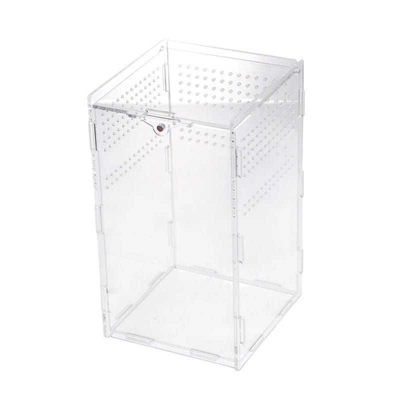 Acrylic Transparent Reptile Breeding Box Terrarium Habitat Insect Spider Lizard Scorpion Feeding Cage Arboreal Enclosure Case