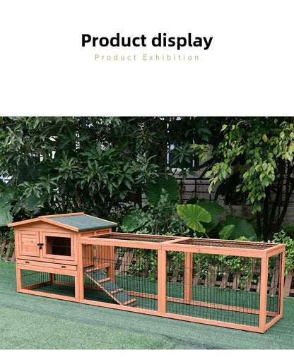 Rabbit Cage Large Size Rabbit Hutch House Breeding Cage Home Tent Villa Rainproof Antiseptic Yard Balcony Double Garden