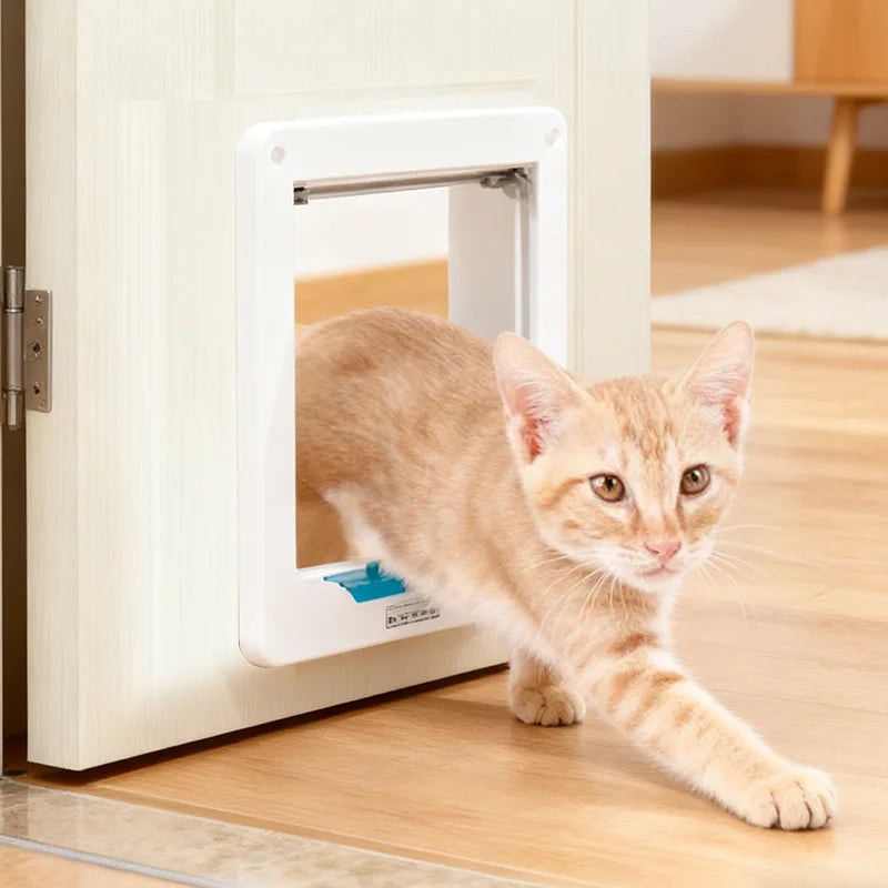 1 set, four-way safety lock flip door | weatherproof PVC pet door, suitable for cats and dogs, cat doors, dog doors