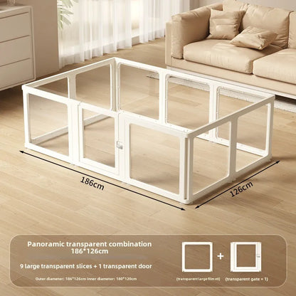 DIY Free Combination Pet Fence Fully Transparent Acrylic Small Dog Indoor Home Dog House Balcony Safety Fence Pet Furniture