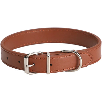 Leather Dog Cat Collar Soft Solid PU Collar For Small Medium Big Dogs Adjustable Puppy Neck Strap Colorful Cute Kitten Necklace