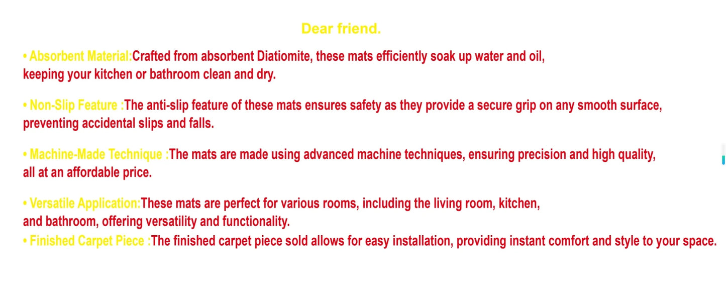 VIKAMA Cartoon Pet Diatomaceous Earth Mat Water-Absorbent Quick-Drying Non-Slip Mat Cat Litter Mat Cat Dining Mat Home Decor