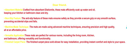VIKAMA Cartoon Pet Diatomaceous Earth Mat Water-Absorbent Quick-Drying Non-Slip Mat Cat Litter Mat Cat Dining Mat Home Decor