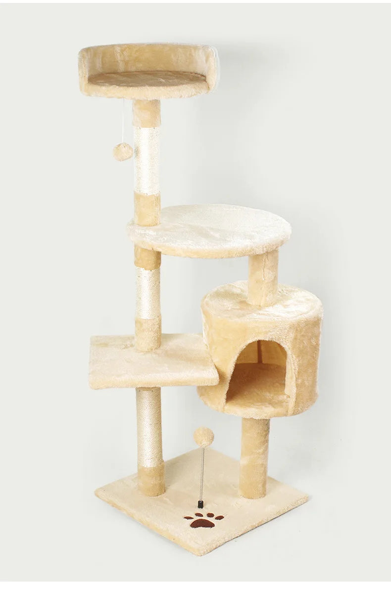 Winter cat climbing frame, wrapped in fabric for warmth, cat villa, cat nest, cat tree, cat jumping platform, pet toys