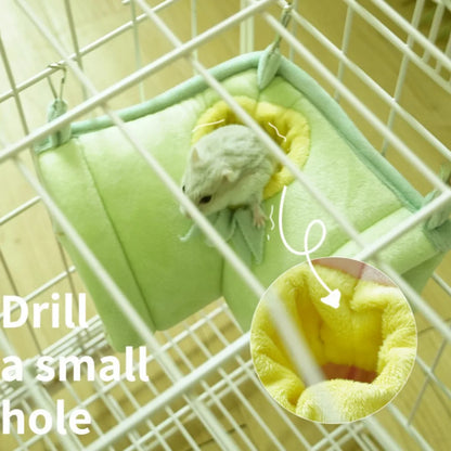 Hamster Right Angle Cage Tunnel Hammock Plush Hamsters Playing Tunnels Winter Warm Cage For Guinea Squirrel Rabbit Chinchilla