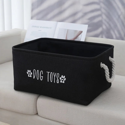 1PC Pet Toy Storage Basket, Woven Polyester Organizer for Dog and Cat Supplies, Clothing, Snacks, Toys