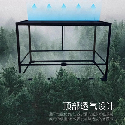 Glass Climbing Pet Rainforest Breeding Tank for Snake Python Tortoise and Lizard,Ecological Landscape Terrarium for Arboreal