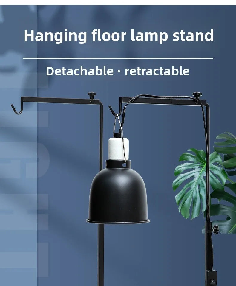 Reptile Lamp Stand Adjustable Floor Light Holder Stand Land Bracket Metal Lamp Stand Support for Glass Terrarium Heating Light